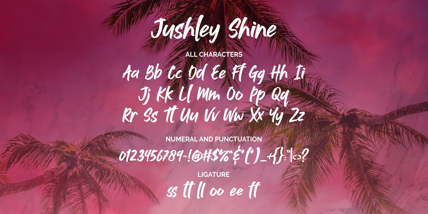 Jushley Shine Regular Font preview